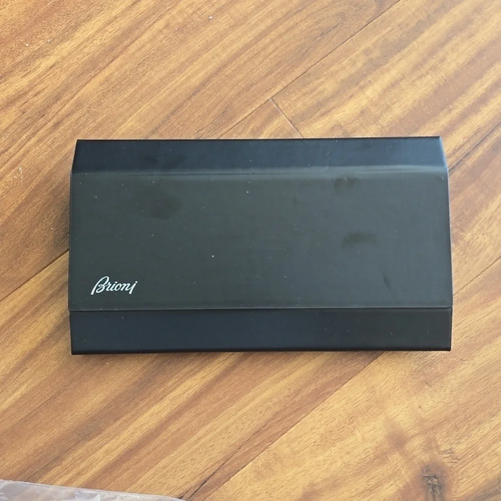 BRIONI SUNGLASSES CASE WITH CLEANING CLOTH Black NEW